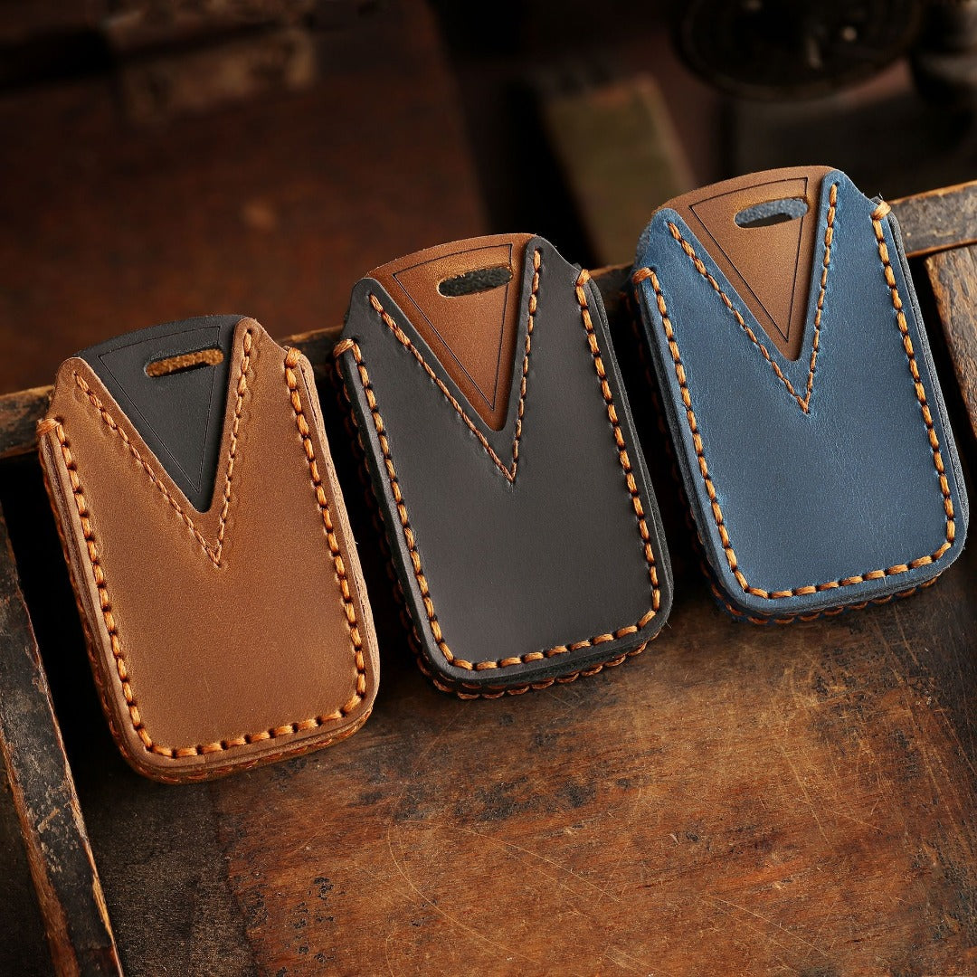 Étui de clé de voiture en cuir Crown pour Toyota Camry Highlander, 3 ou 4 boutons