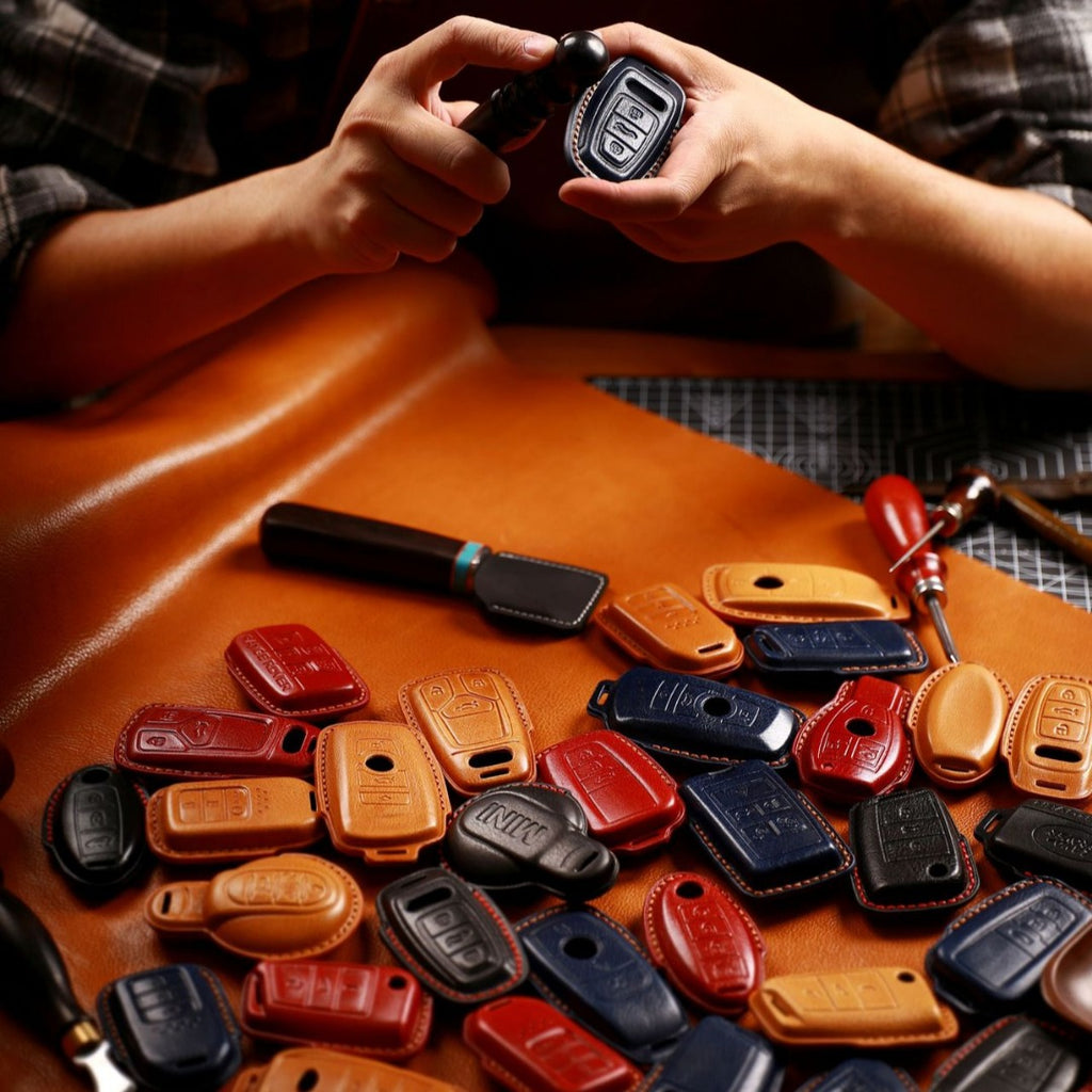 Premium-Autoschlüsselhülle aus Leder für Audi-Schlüssel – Luxuriöser Schutz und passgenau für Audi-Schlüssel