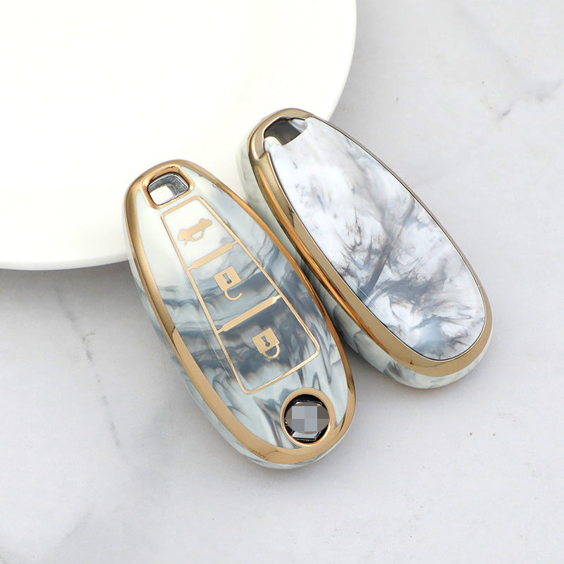 Carsine Suzuki Car Key Case Gold Inlaid With Jade Grey / Key case