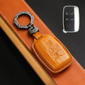 Carsine Land Rover/Jaguar Leather Key Cover | Handmade Full-Grain | Precision Fit 2010-2025 Models Brown / A