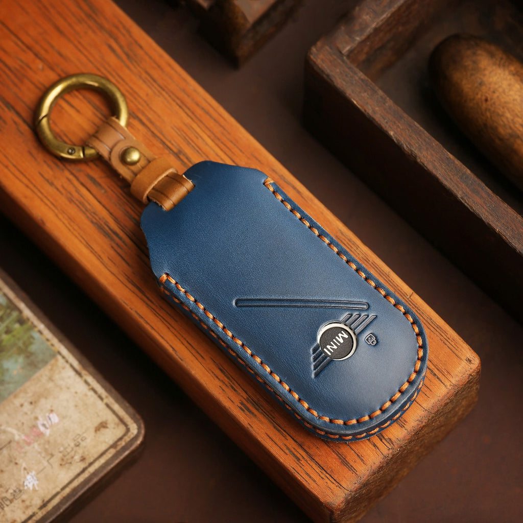 Carsine BMW Mini Countryman Cooper One Leather Car Key Cover Black