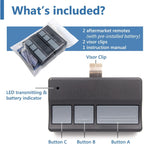 Carsine Garage Door Opener Remote, for Chamberlain, LiftMaster 371LM 373LM 971LM 973LM, Universal Black / 2 PCS