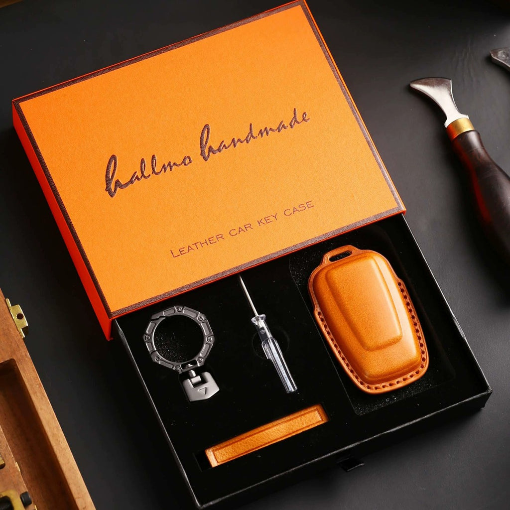 Étui à clés en cuir Land Rover/Jaguar | Cuir pleine fleur fait main | Ajustement précis pour les modèles 2010-2025