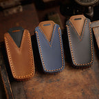 Étui de clé de voiture en cuir Volkswagen Magotan B7 CC à 3 boutons