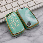 Carsine Volkswagen Car Key Case Gold Inlaid With Jade Green / Key case