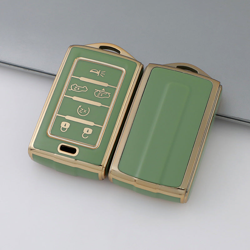 Étui à clés de voiture Jeep Wagoneer Dodge Chrysler Golden Edge