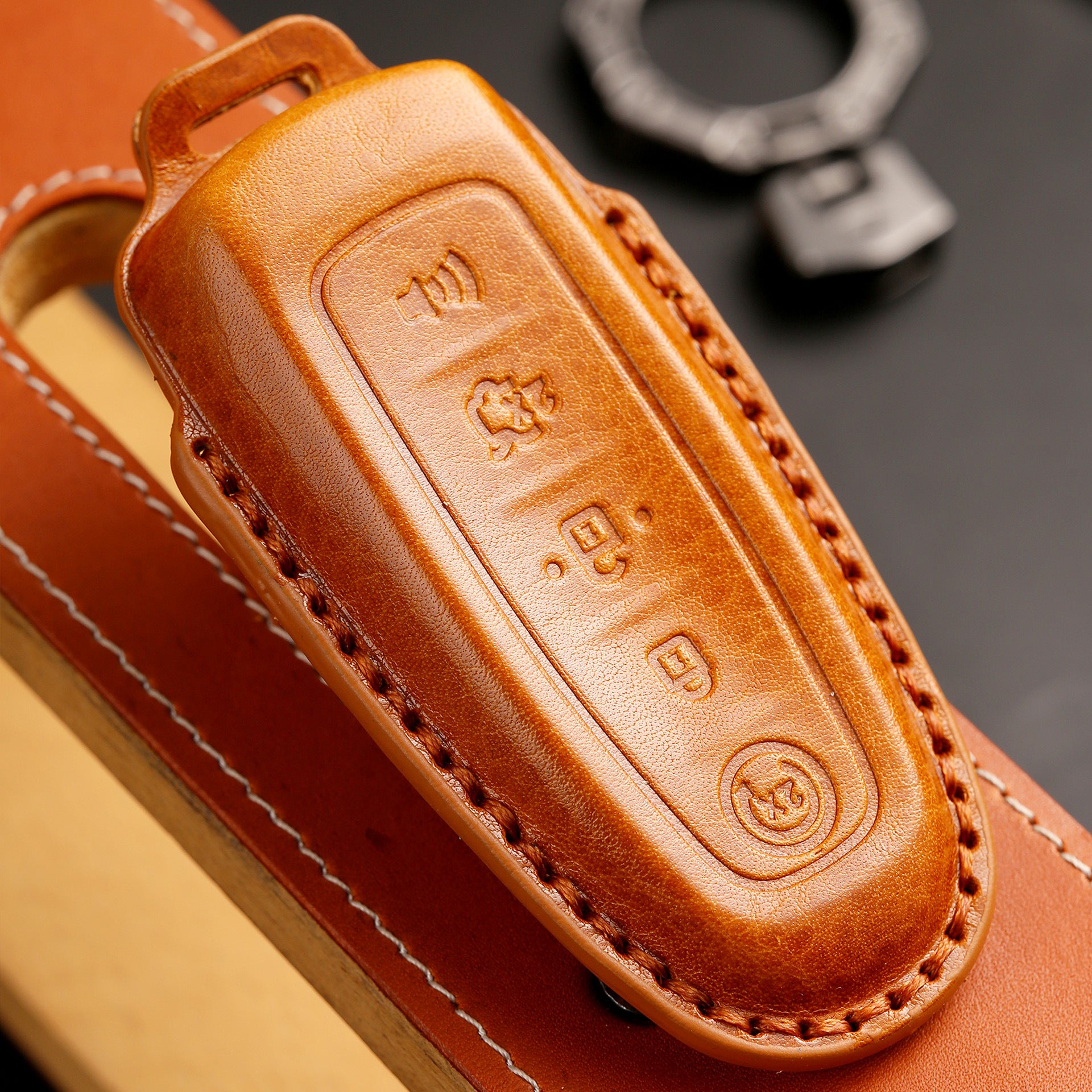 Ford Edge Explorer Lincoln MKT 2017 Navigator Leder-Autoschlüsselhülle mit 5 Tasten