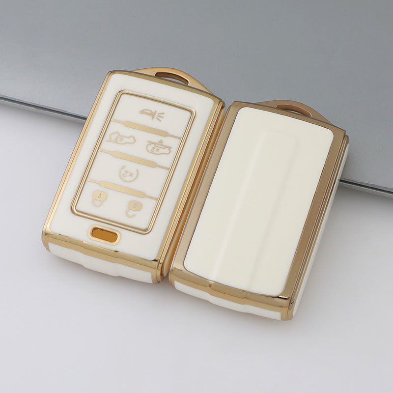 Étui à clés de voiture Jeep Wagoneer Dodge Chrysler Golden Edge