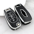 Carsine Chevrolet Holden Car Key Cover Silver Edge Black / Key case