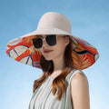 Carsine 18 cm/7 in Oversized Wide Brim Sun Hat Women's Beige / 55-60 cm/22-24 in