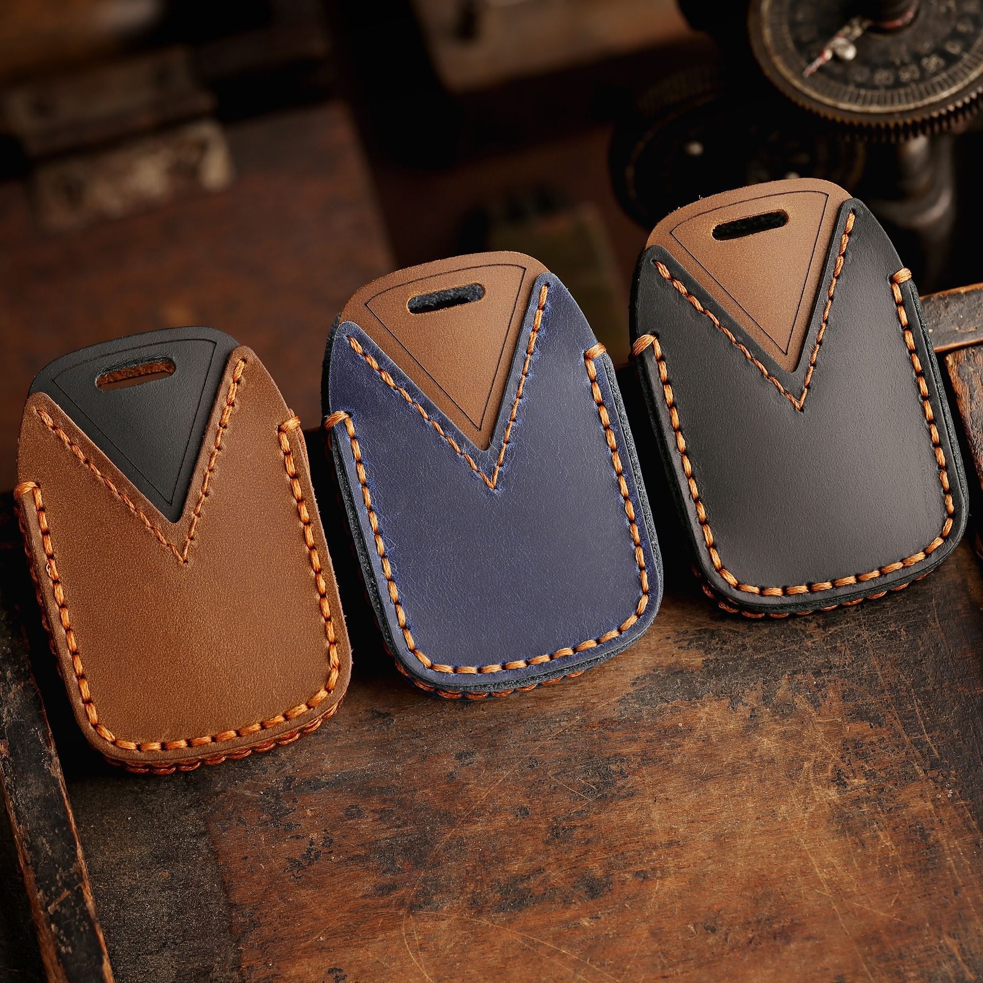 GMC Chevrolet Leder-Autoschlüsselhülle mit 4, 5 oder 6 Tasten