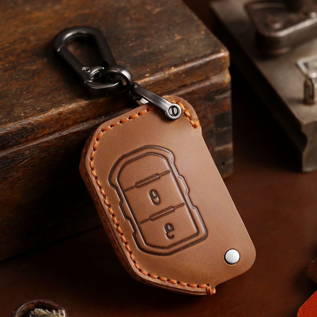Jeep Wrangler Leather Car Key Cover 2,4 Button – Carsine