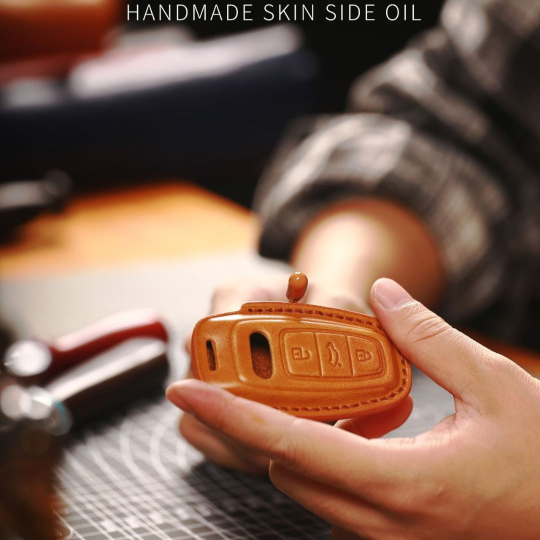 Étui de clé de voiture en cuir haut de gamme pour Audi - Protection luxueuse et ajustement sur mesure pour les clés Audi