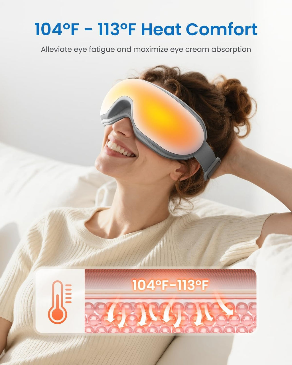 Eye Massager with Heat, FSA Eligible HSA Eye Mask for Migraine, Sleep Mask for Dry Eyes Relax, Reduce Eyeris Strain