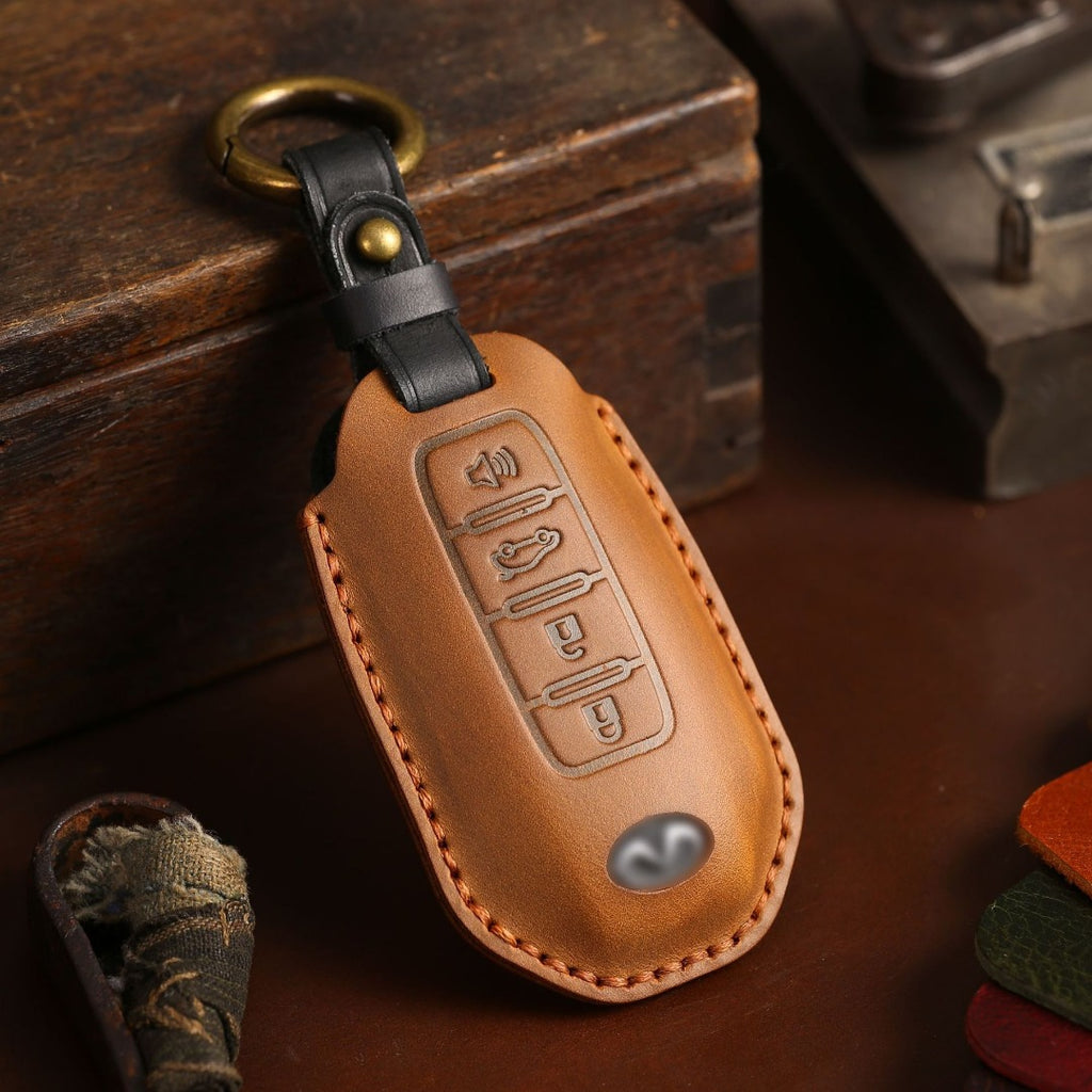 Étui de clé de voiture en cuir Infiniti 3,4 boutons