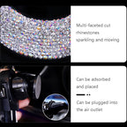 Carsine Rhinestone Car Phone Holder Inserted Or Adsorbed